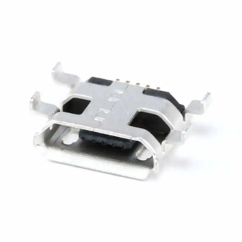 All-copper Micro 5P flush mount 0.8 with rolled edges, four-pin plug, Micro 5P 5-pin 4-pin USB female socket tape packaging