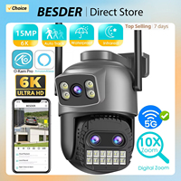 15MP Wifi IP Camera PTZ Outdoor Dual Screen 10X Digital Zoom 4K Human Detection 10MP Security Camera Surveillance O-Kam Pro APP