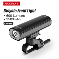 Gaciron Helmet Mounting Bicycle Light Set 600 lumen 2 in 1 USB Rechargeable Waterproof LED Front and Rear Bike Lights 2500 mAh