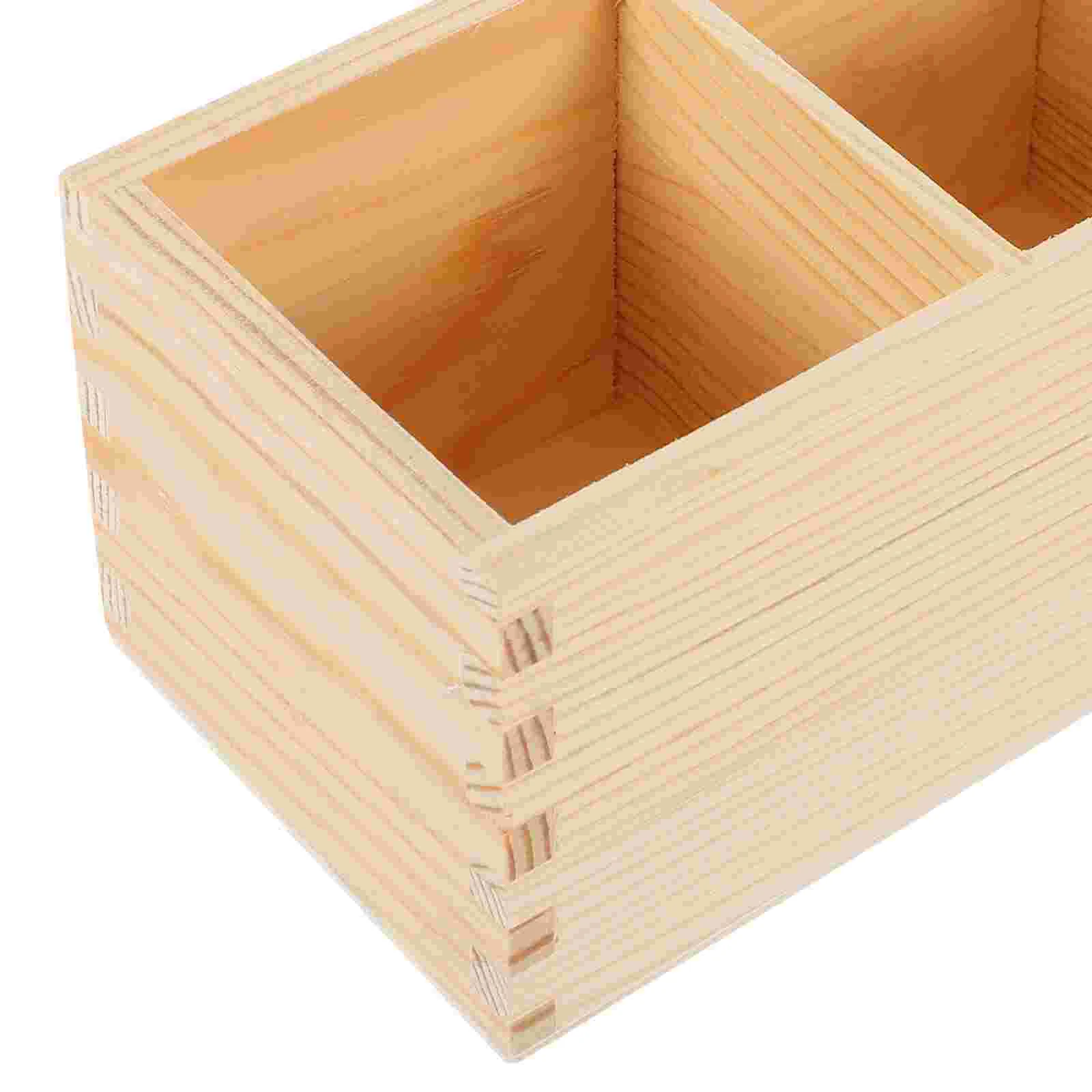 Pen Pencil Holder Wooden Multi-grid Desk Organizer Accessories Desktop Stationery