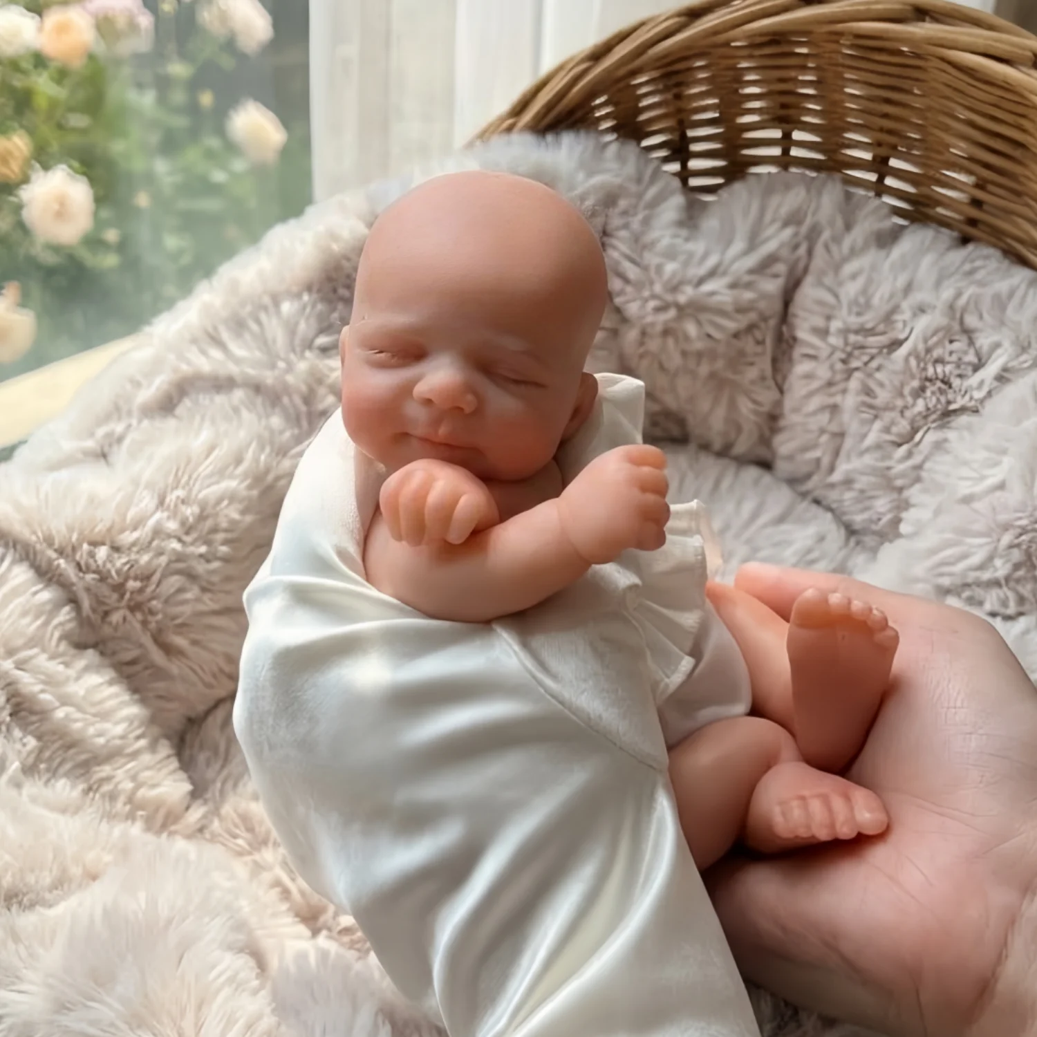 20cm Can Washable Palm bebe reborn de silicona Girl Dolls With Handmade Paint Skin Soft Touch Reborn Doll for Family's Gift - view 4