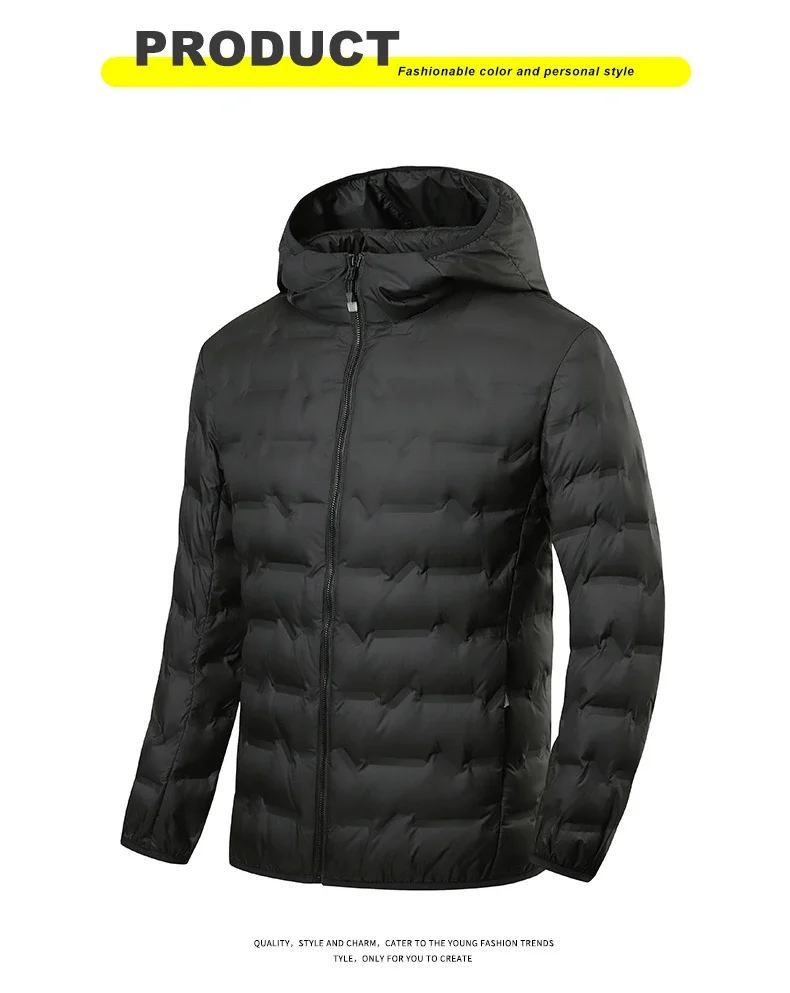 Lightweight Men Winter Down Duck Jacket Hooded Padded Coat Male Graphene Warm Fishing Autumn Puffer Designer Feather Parka Grey
