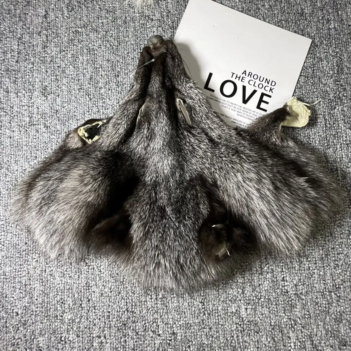 Silver fox scalp diy fur decoration Silver fox scalp decoration Creative decoration Fur materials home decor accessories craft