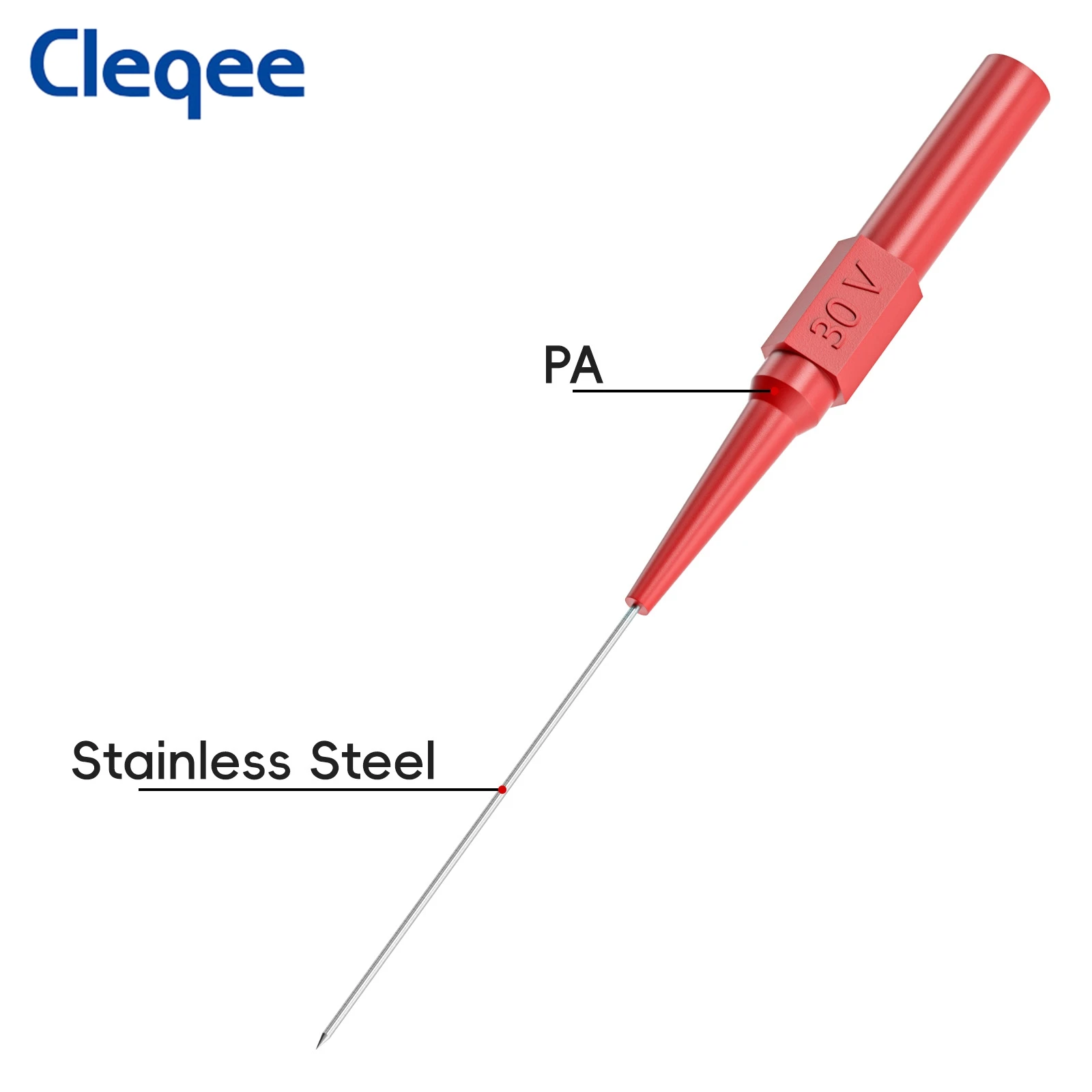 Imagem -03 - Cleqee P30009l 10 Peças mm Pinos de Sonda de Teste Mul-medidor Agulha de Sonda Traseira de Punção Inoxidável com Ferramenta de Inspeção de Soquete de Banana de mm