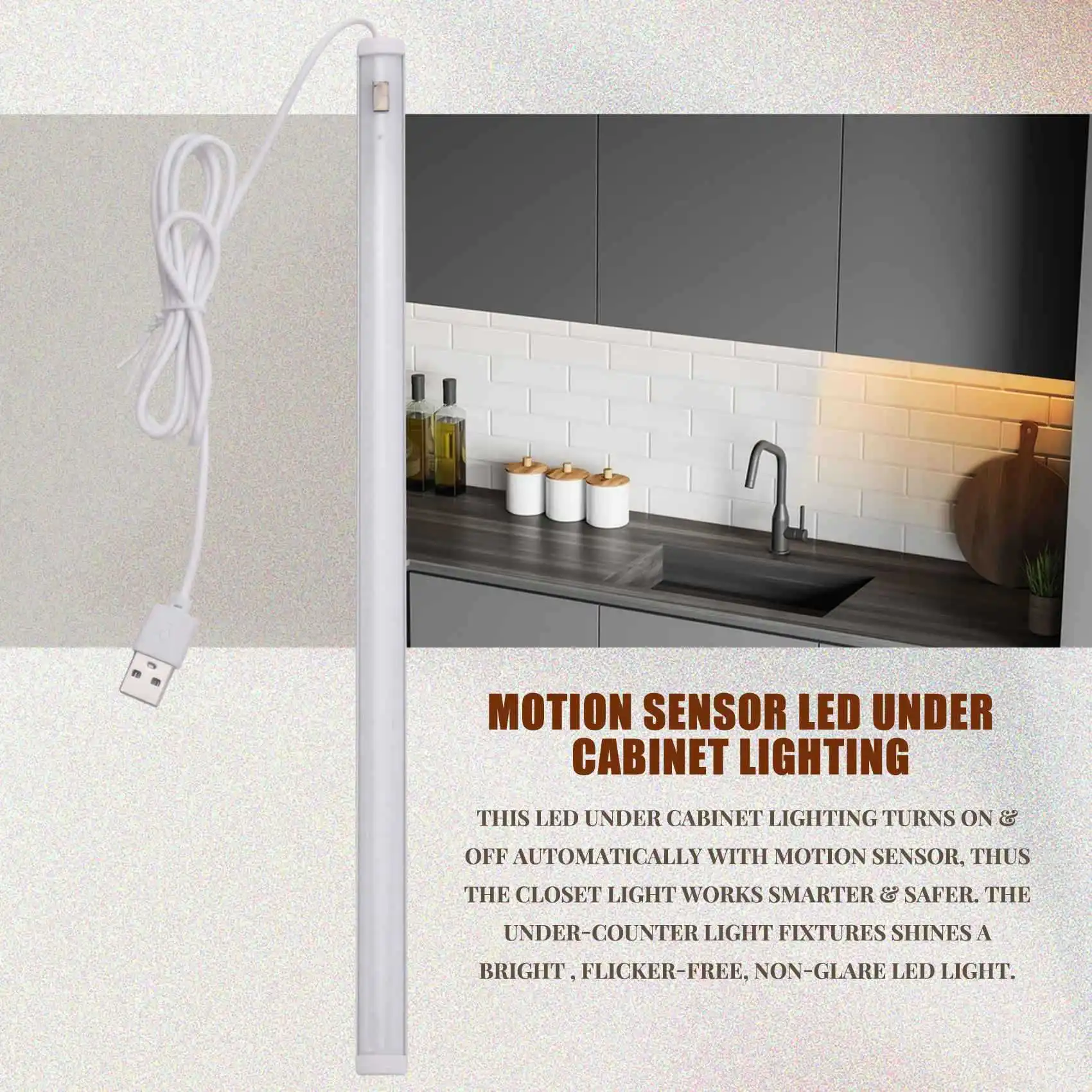 ABPQ-5V USB LED Strip Desk Lamp Hand  Switch Motion Sensor Lamp Study Room Under Cabinet Kitchen Lights
