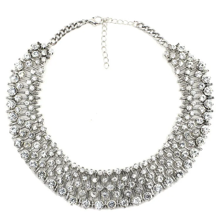 ZA Statement Large Crystal Collar Necklace Women Fashion Ethnic Vintage Big Choker Necklace Jewelry Woman