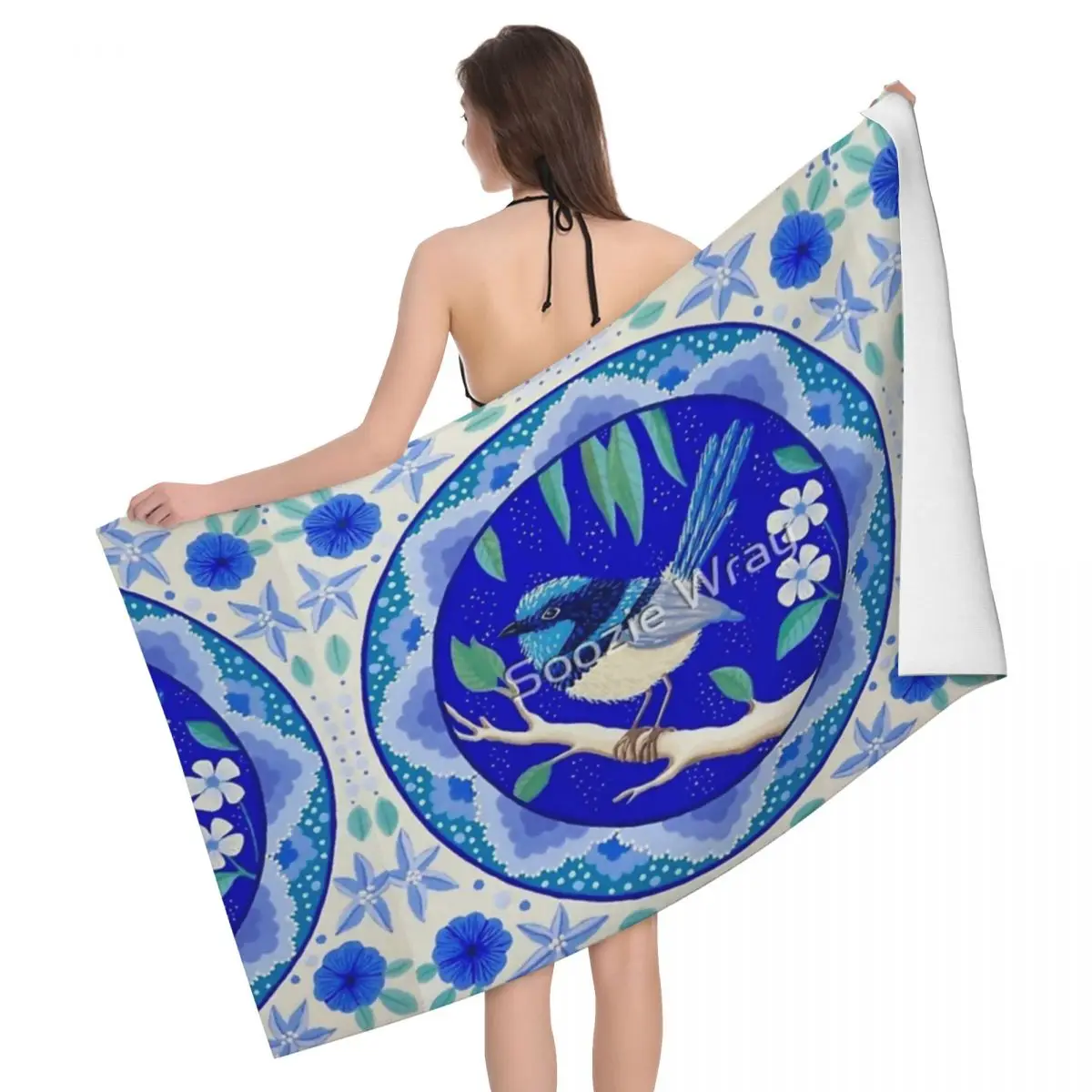 

Blue Wren Beauty 80x130cm Bath Towel Brightly Printed For School For Party