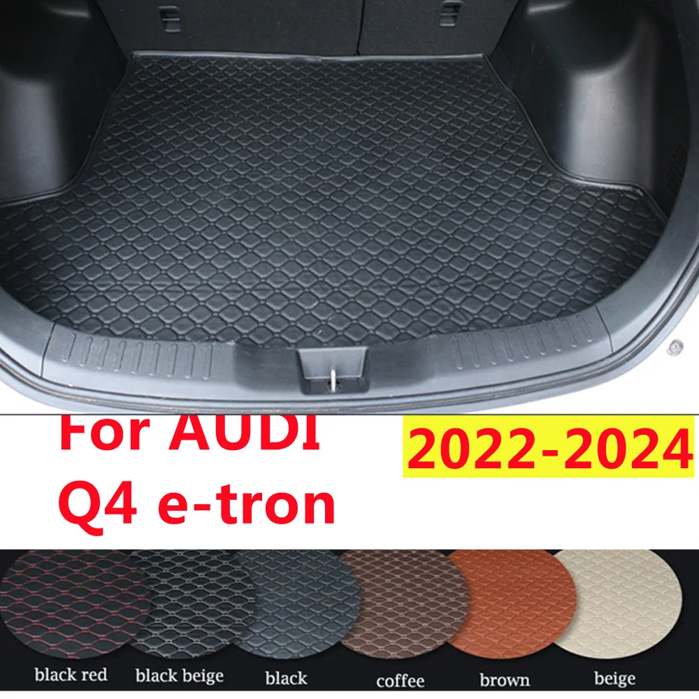 YJ AUTO Accessories Car Trunk Mat Custom Fit For AUDI Q4 e-tron 2024-2022 Waterproof Rear Cargo Liner Cover Carpet All Weather