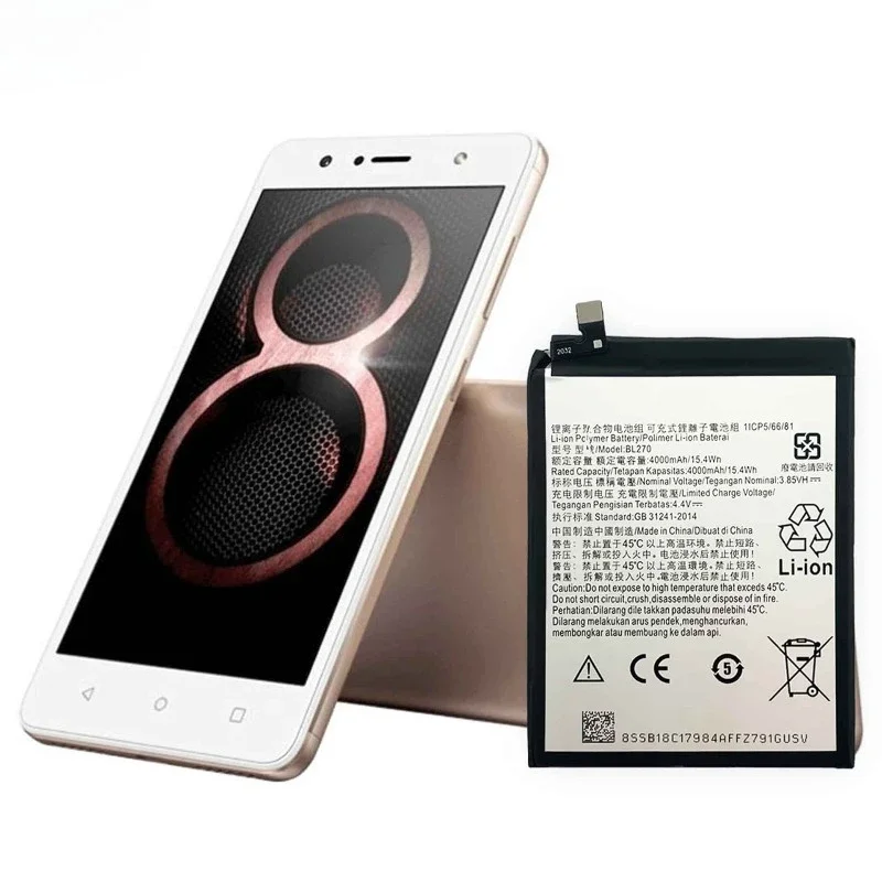 BL270  for Lenovo Vibe K6 Plus/G5 Plus K6 Note/K8 NOTE/(MOTO XT1922/BL270/G6Play/MOTO E5 XT1944) K53/K53A48/K8 Phone Battery - view 4