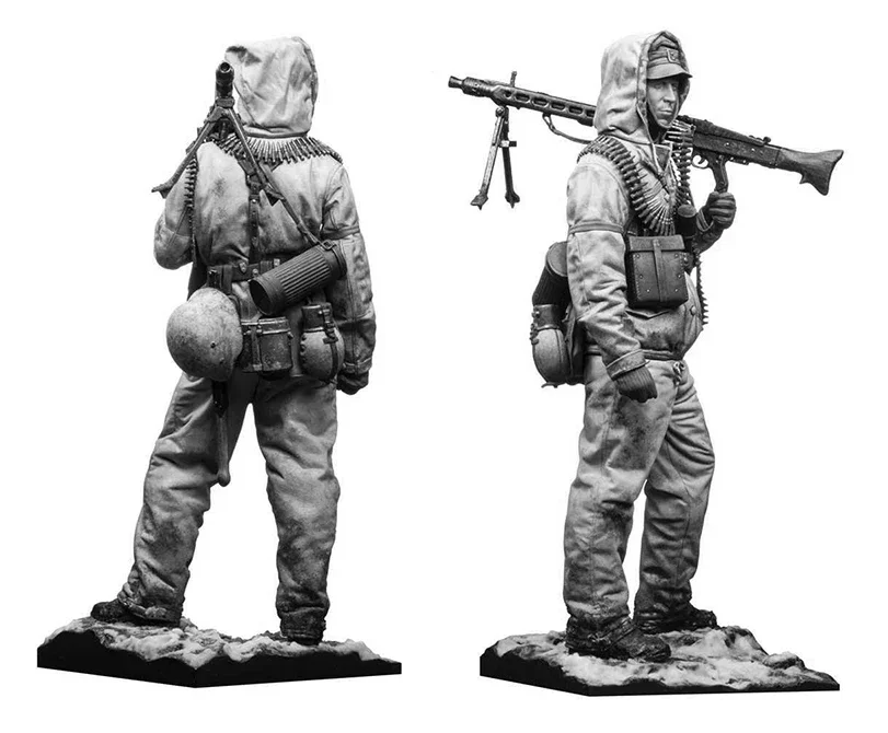 1/24 75mm 1/18 100mm Resin Model World War II German Machine Gun Soldier 1/24 7.5cm Figurine Sculpture Unpainted  076