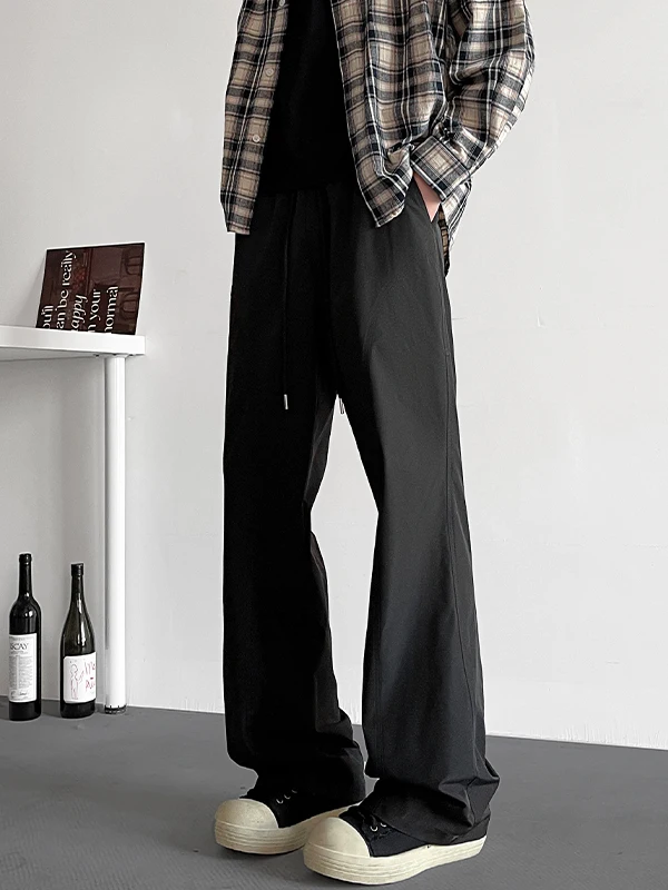 

Thiened Fce Lined Tee-Quarter Length Men's Casual Straight Leg Trousers Autumn Winter Warm Bootcut Loose Fit Straight ...