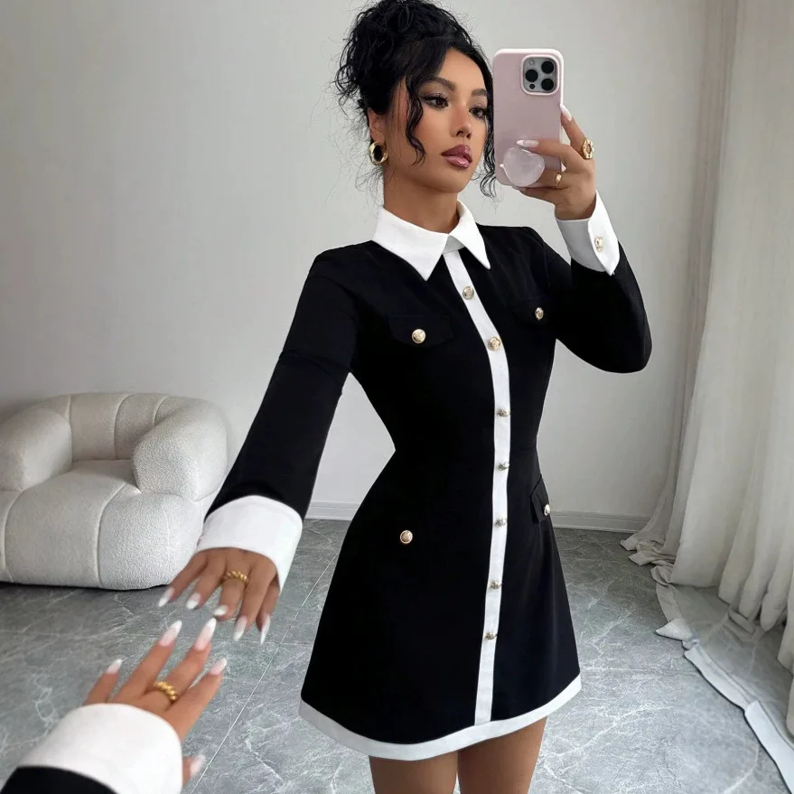 Wind Women's 2026 New Collection: Button-decorated Knit Clothes With Color-block Design And Smart Fit Clothes Elegant Beach