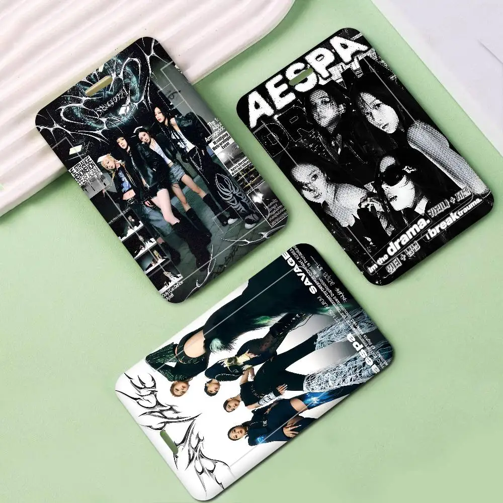 

Kpop A-Aespa Badge Holder PVC Material ID Card Case for Work Nurse Key & Wallet