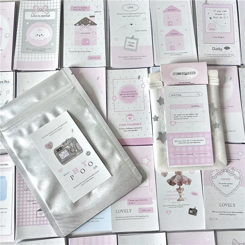 30pcs Random Mini Coquette Fish Plate Fold Card Head Photo Card Trade Packaging Material Gift Jewelry Packaging Card Head