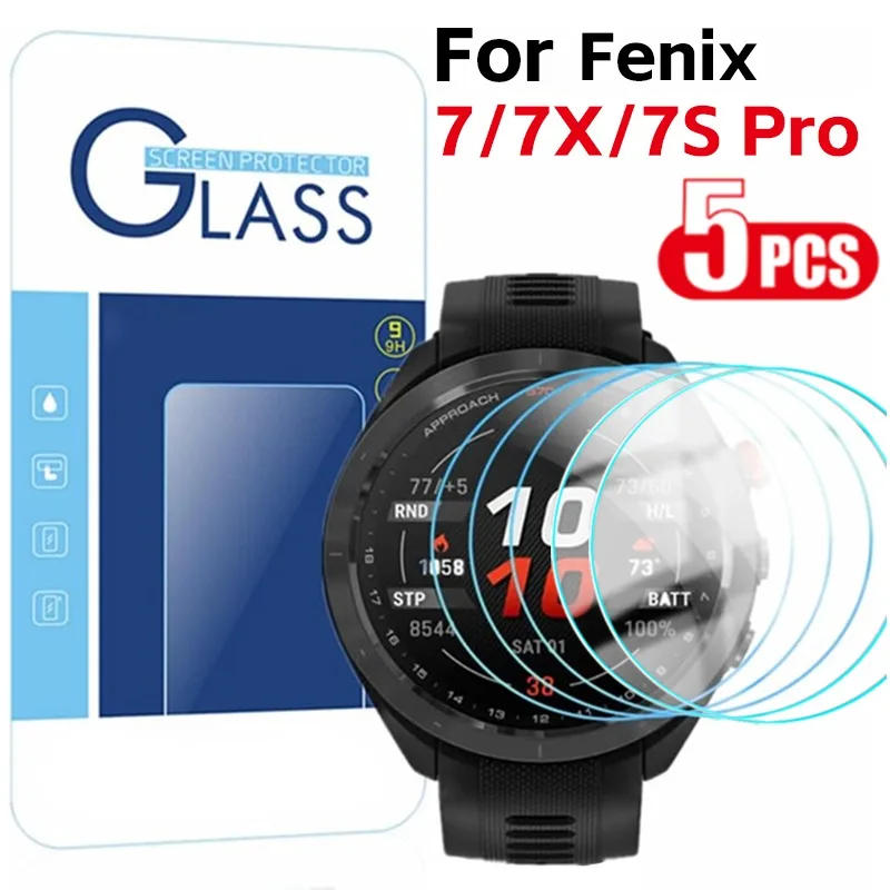 1-5Pcs Tempered Glass Films for Garmin Fenix 7 7S 7X Pro Smartwatch HD Anti-scratch SmartWatch Screen Protector Film Accessories