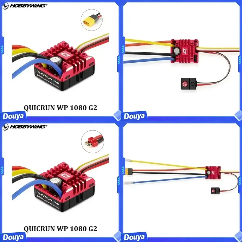 Hobbywing QuicRun WP1080 ESC 1:10 1/8 Upgrade 1080 G2 Crawler Brush Brushed WP 80A Electronic Controller 540 550 775