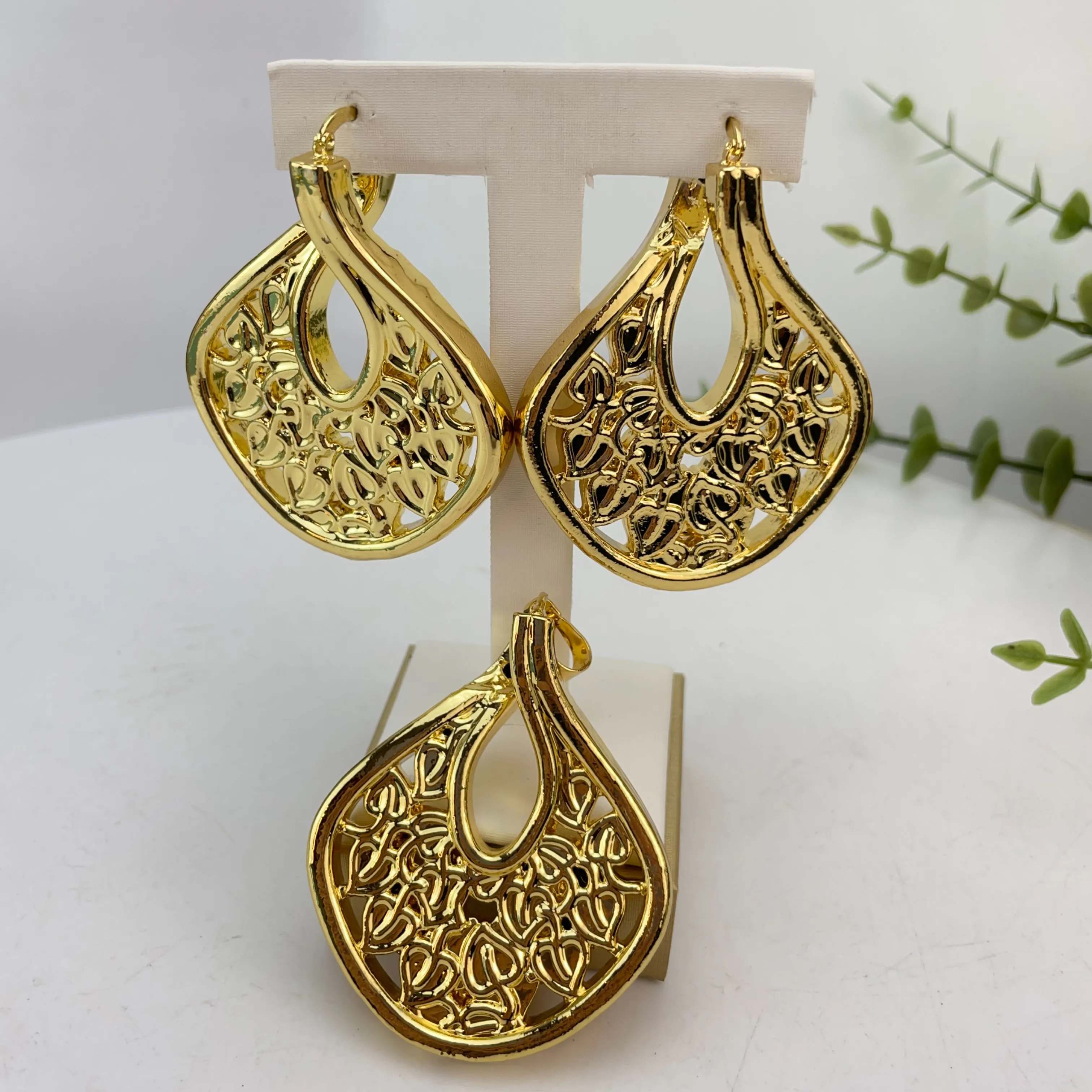 EMMA موضة دبي مطلية بالذهب الخرز القلائد أقراط خواتم مجموعات المجوهرات الجميلة للنساء هدايا مجوهرات حفلات الزفاف FHK23578 #3