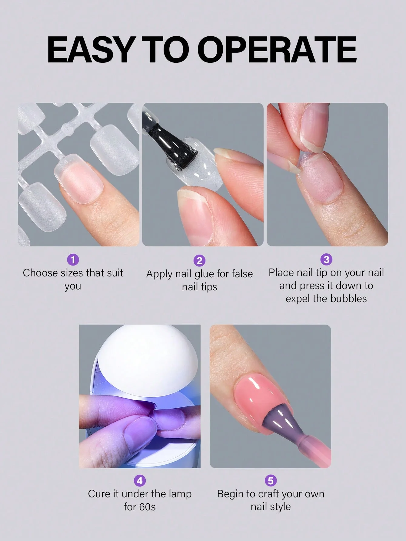 180 set di toppe per unghie in acrilico satinato bifacciale ultra corto, 14 misure, bianco opaco - perfetto per nail art fai da te e salone