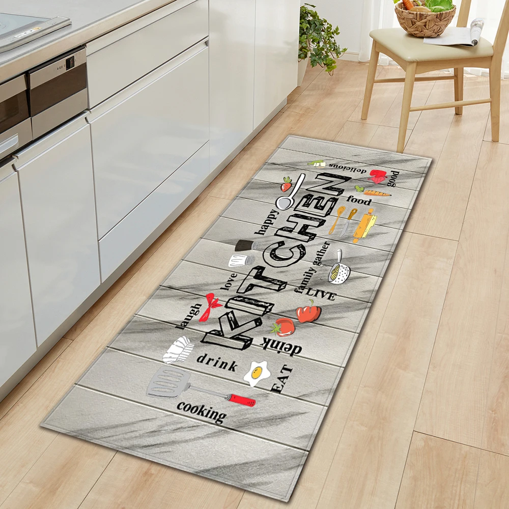 Kitchen Mat Bath Entrance Doormat Home Living Room Bedroom Balcony Floor Decoration Carpet House Hallway Door Anti-Slip Foot Rug