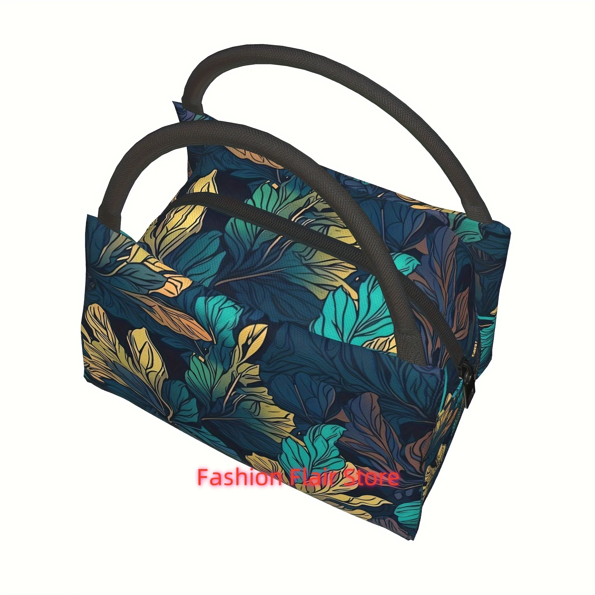 1pc Plant Pattern Reusable Cooler Bag, Insulated Bag, for Camping Picnic Beach Suitable for School, Classroom, Cante
