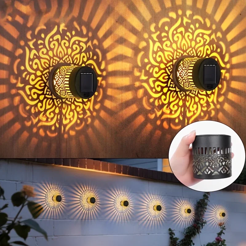 Solar Mandala Fence Wall Lights Garden Decoration  Party Courtyard Decoration Solar Garden Light Garden Patio Walkway Decor image 3