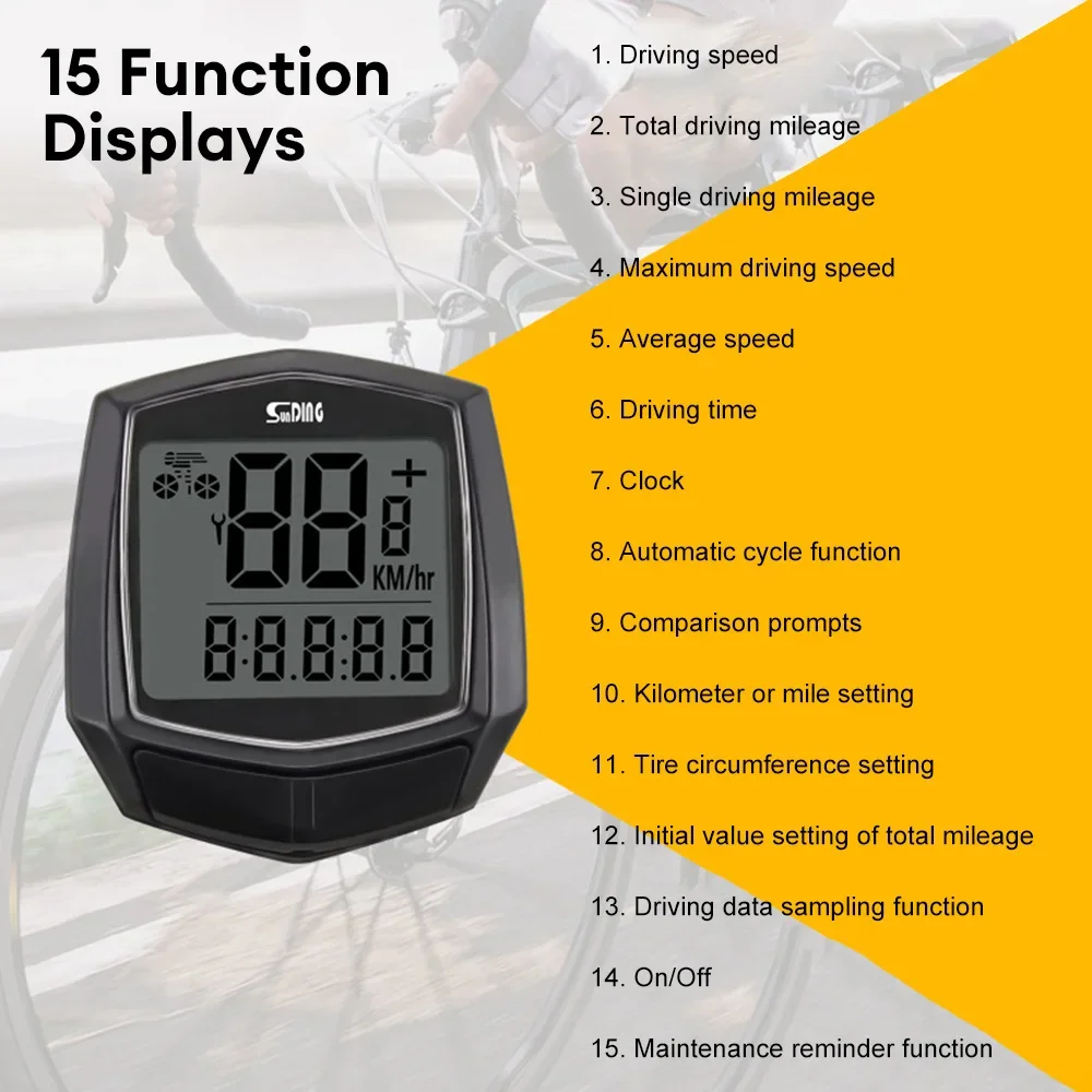 

1PCS Waterproof Wired Digital Bike Ride Speedometer Odometer Bicycle Cycling Speed Counter Code Table Bicycle Accessories