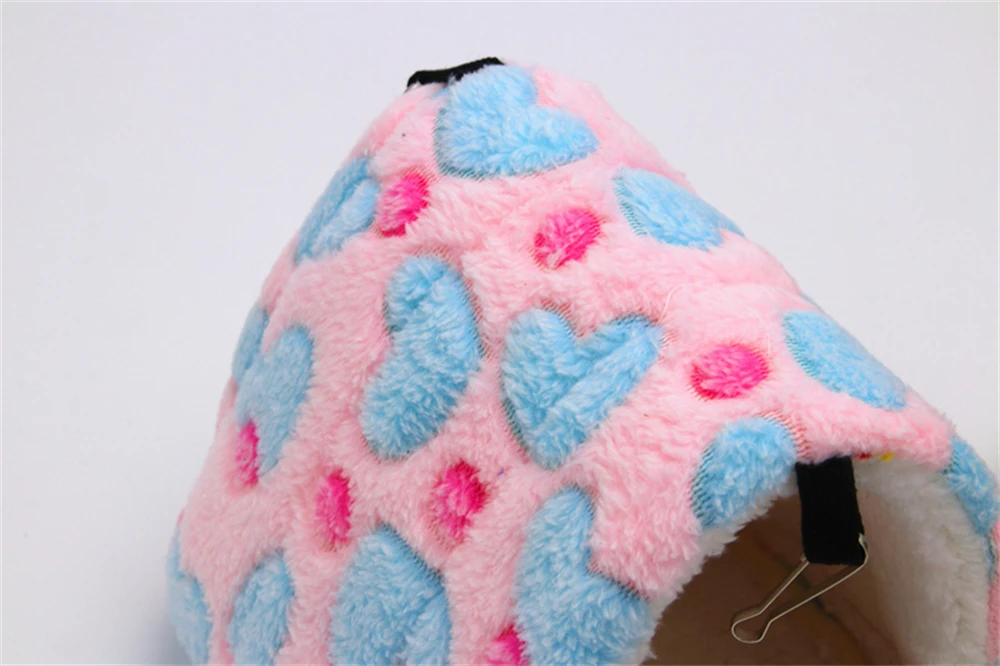 Herz Plüsch Haustier Hamster Nest für Vögel Haus Warme Bequeme Winter Papagei Hängematte Höhle Käfig Hütte Zelt Haustier Vogel Käfig Zubehör – Detail 6