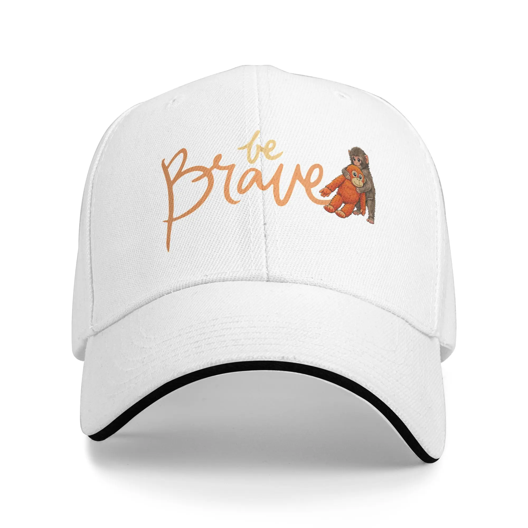 Summer Casual Baseball Cap Punch Baby Monkey Cute Stuffed Animal Zoo Japan Inspiration Kpop Rock Trucker Hat For Women Men