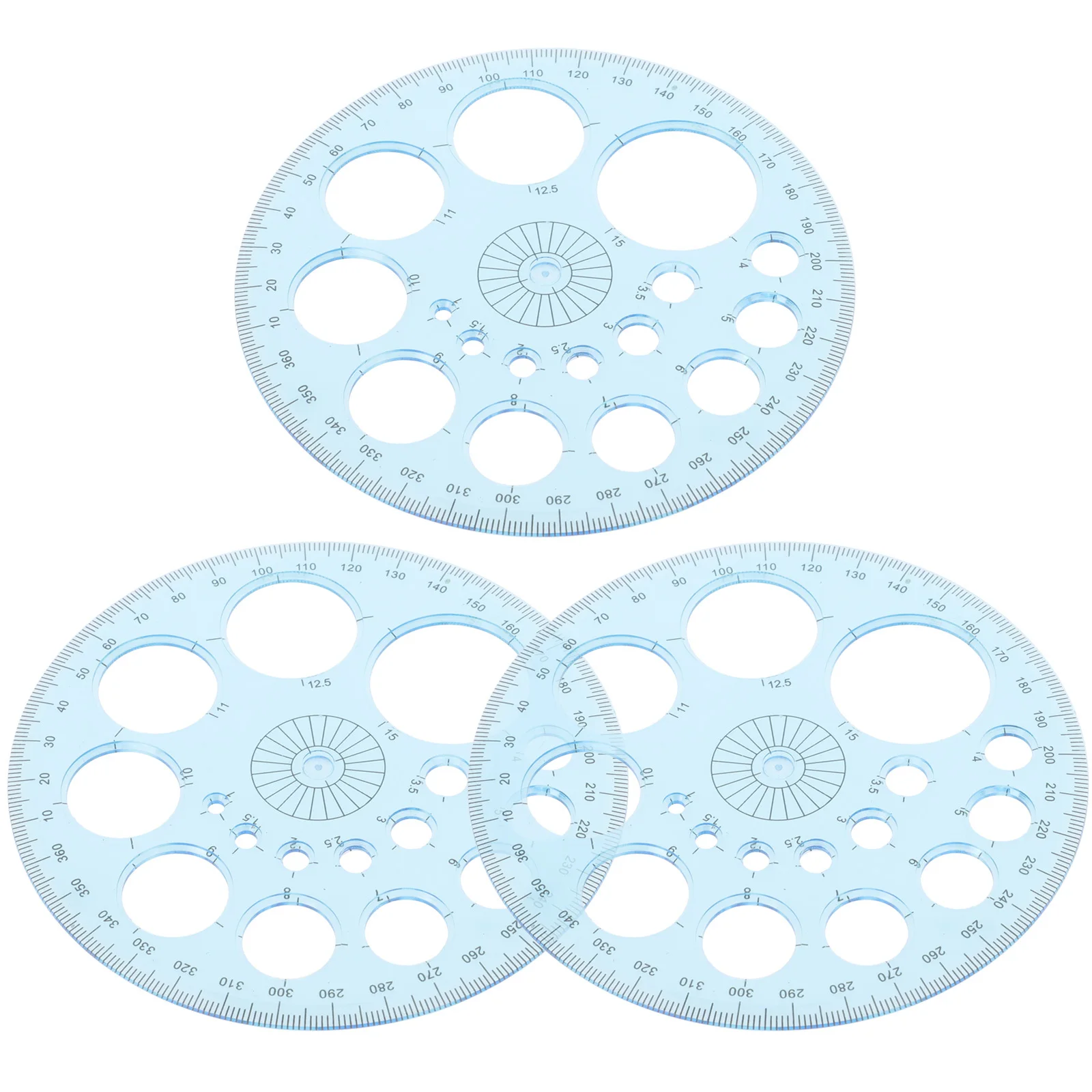 

3pcs Circle Protractor 360 Degree Geometry Measuring Tool For Students Drafting Angle Ruler Portable Smooth Edge Protractor Tool