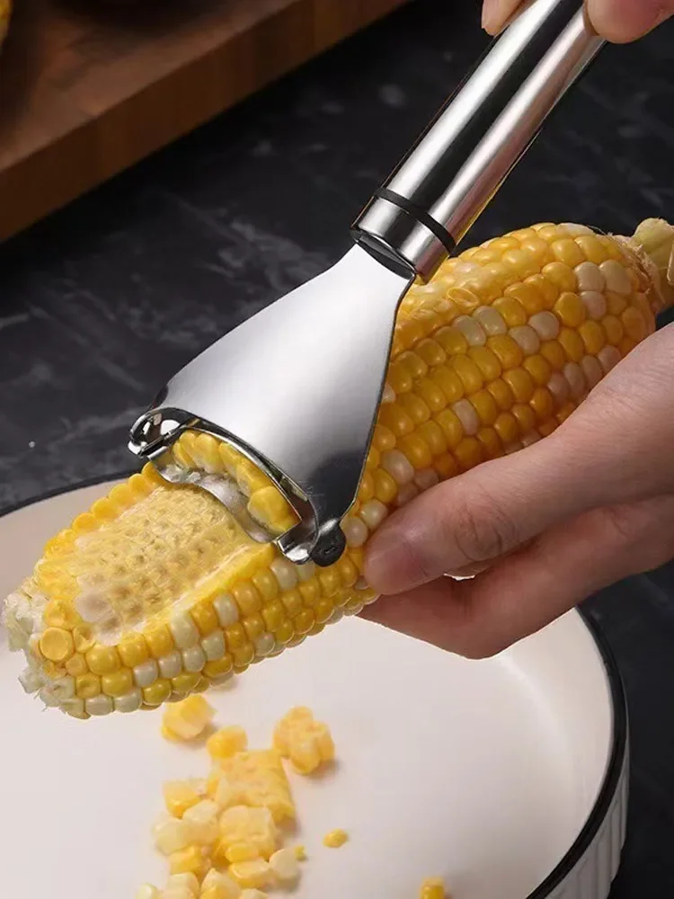 Corn Peeler Stainless Steel Corn Cob Remover Corn Stripper Cutter Corn Kernels Tools Multifunctional Kitchen Vegetable Gadget