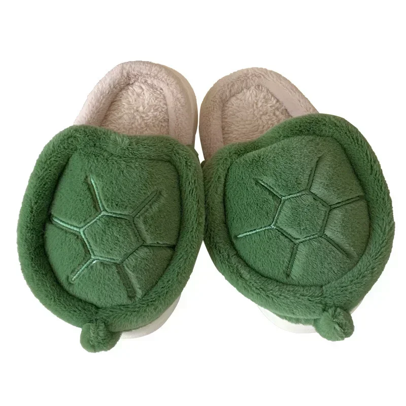 Leuke schildpad warme pluche huispantoffels heren dames schoenen voor ouders kinderen wintercomfort jongens meisjes antislip pantoffels