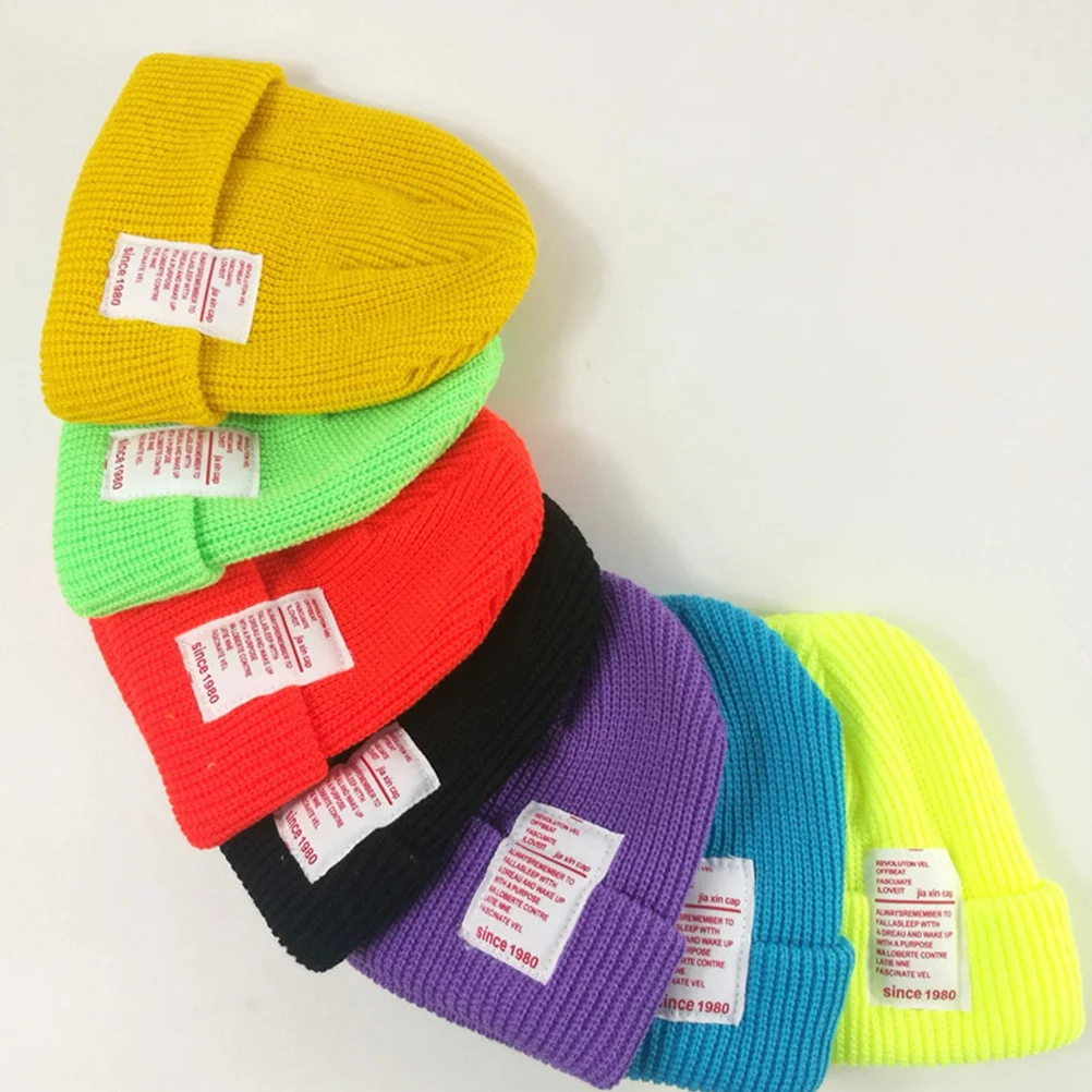 

Knitted Beanie for Autumn Hat Fluorescent Green High Quality Material Soft Breathable Stylish Photography Gift