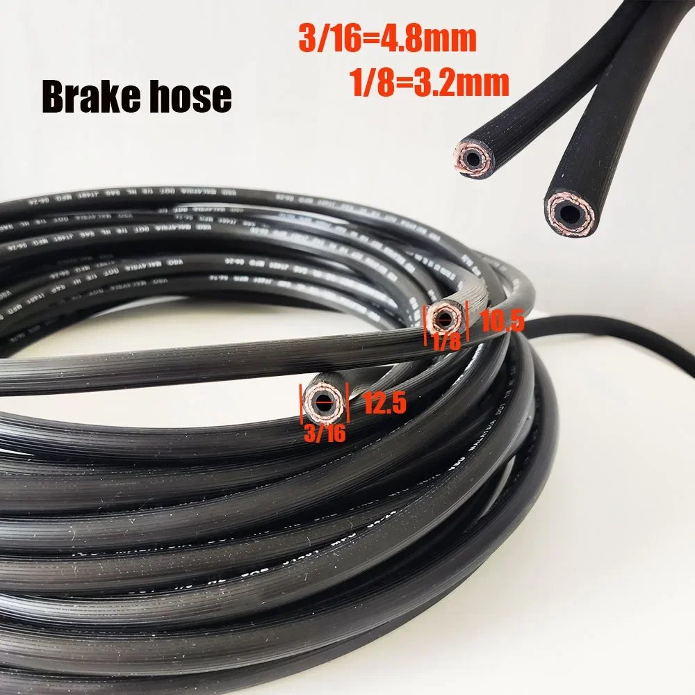 1M DOT Hydraulic Brake Hose High Pressure Auto Brake Pipe Hydraulic Rubber Hose Reinforced Conditioning Flexible Oil Line