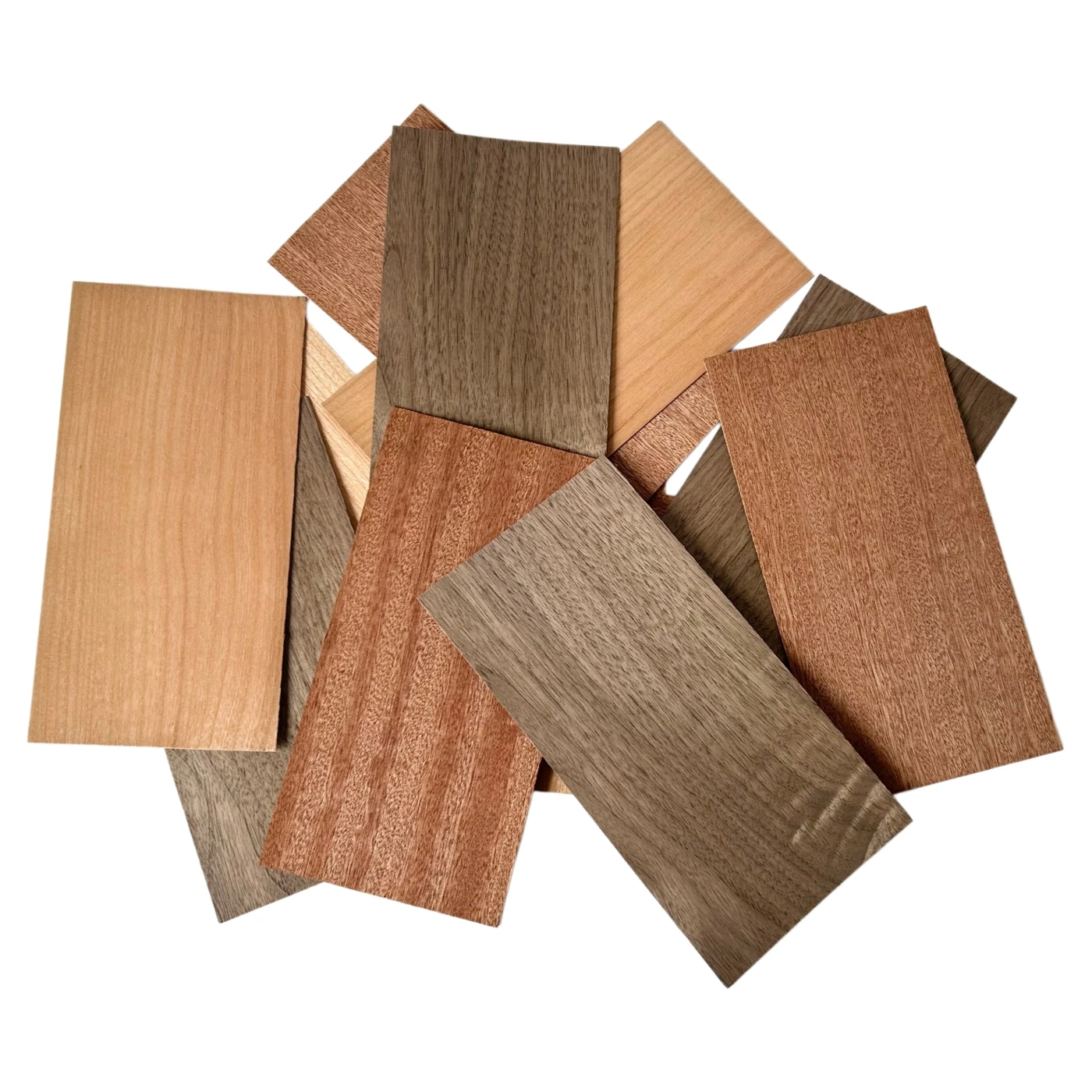 1mm Thick Veneer Sheets Pack for Marquetry & Inlay Work, 4 PCS Each of Walnut & Cherry & Sapele Wood Sheets for Laser Engraving