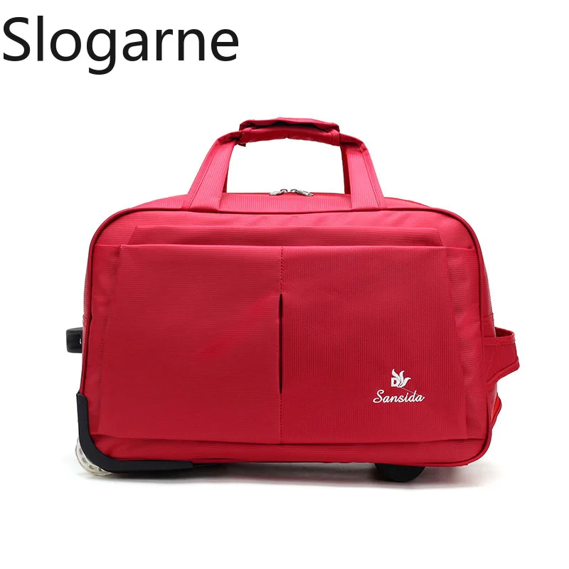 New Large Capacity Oxford Travel Bag Women Tie Rod Travel Duffels with Wheels Men Roll Luggage Bag Unisex Trolley Bags Suitacse