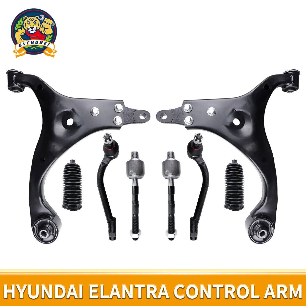 

Svenubee Front Lower Control Arms Tie Rod End Boot Left & Right 8pcs Set for Hyundai Elantra 2007 2008 2009 2010 2011 2012