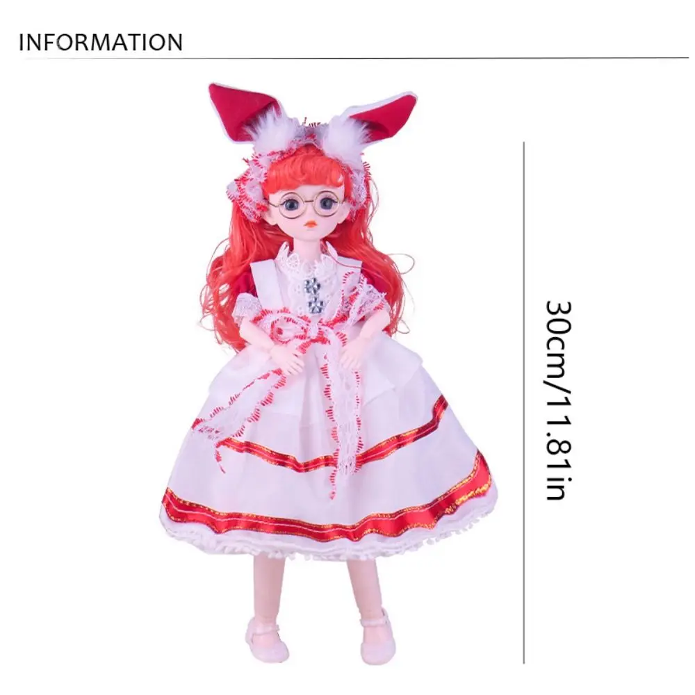 Bjd Mooie 30Cm Dress Up Pop Schattige Kawaii Bjd Beweegbare Joint Pop Speelgoed Kant 1/6 Poppenrok Kids