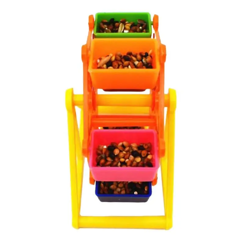 Windmill Bird Feeder Bird Foraging Toys For Conures Small Parrots Bird Worm Feeder Toy Parrot Rotate Colorful Bird Feeder Toy