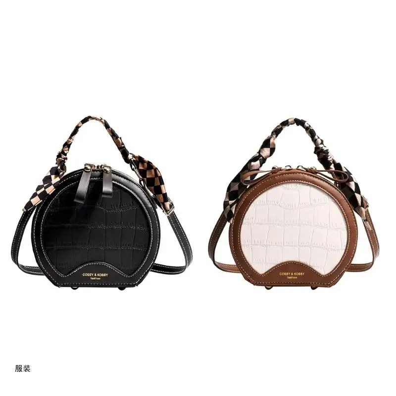 D0UD Trendy Round Handbag for Women Casual and Convenient Shoulder Crossbody Bag