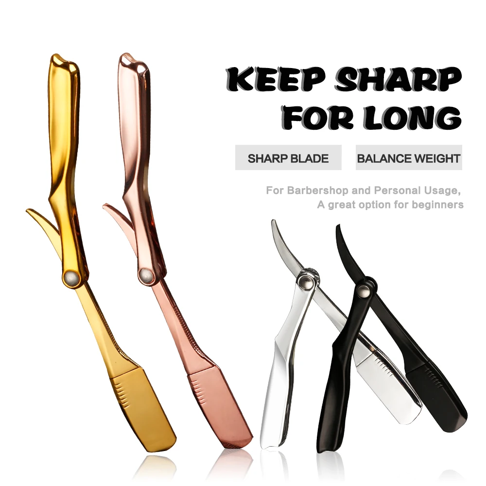 Salon Manual Beard Razor Folding Hand Hair Shaver Razor Hair Removal Tools (No Shaving Slice) For Salon Barber Accessories