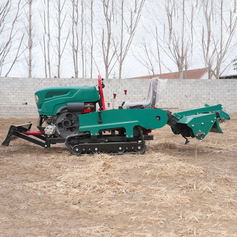Free Shipping Euro 5 CE EPA Diesel Rotary Power Tiller Multifunctional Rice Field Farm Rotary Tiller 35 HP Crawler Rotary Tiller
