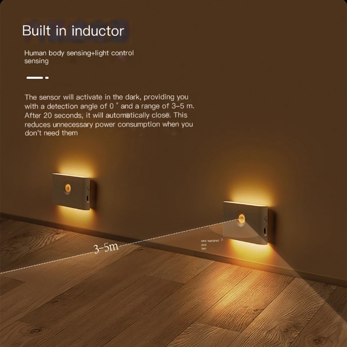 Wireless Linkage Induction Night Light USB Rechargeable Motion Sensor LED Wall Lamp For Kitchen Stair Corridor Bedroom Bathroom