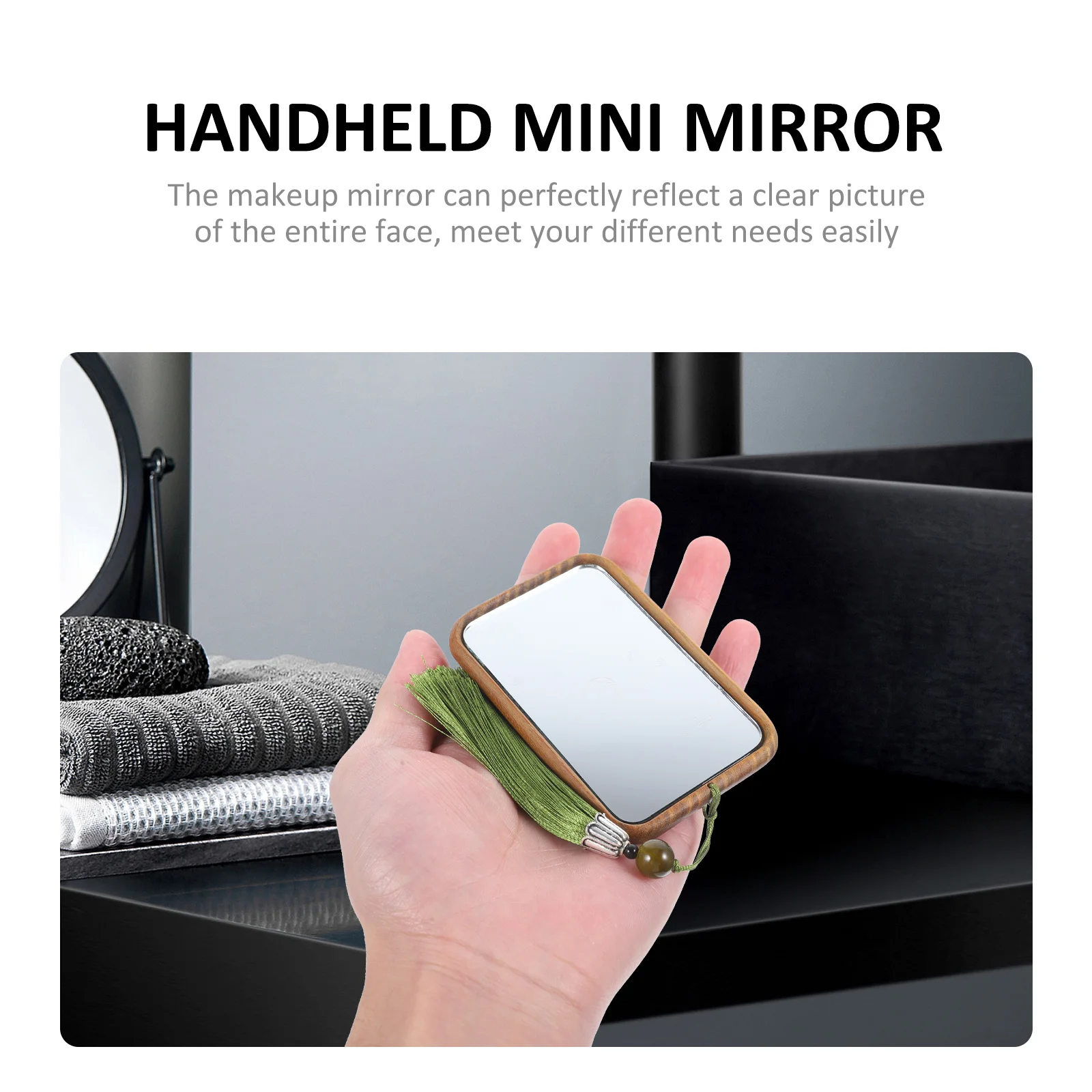 

Portable Makeup Mirror Compact Mirrors Small Handheld Travel Personal Decorative Outdoor Mini