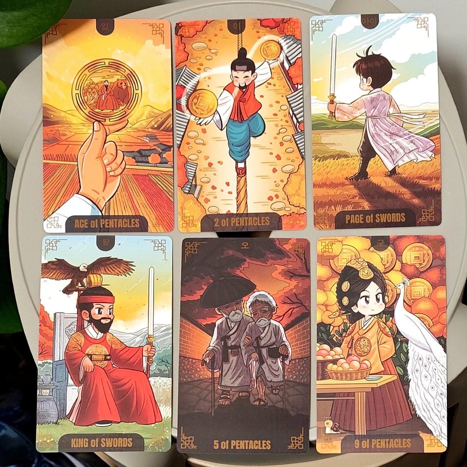 Korenji Tarot 78 Cute Korean Hanbok Style Cards 12*7cm Timeless in