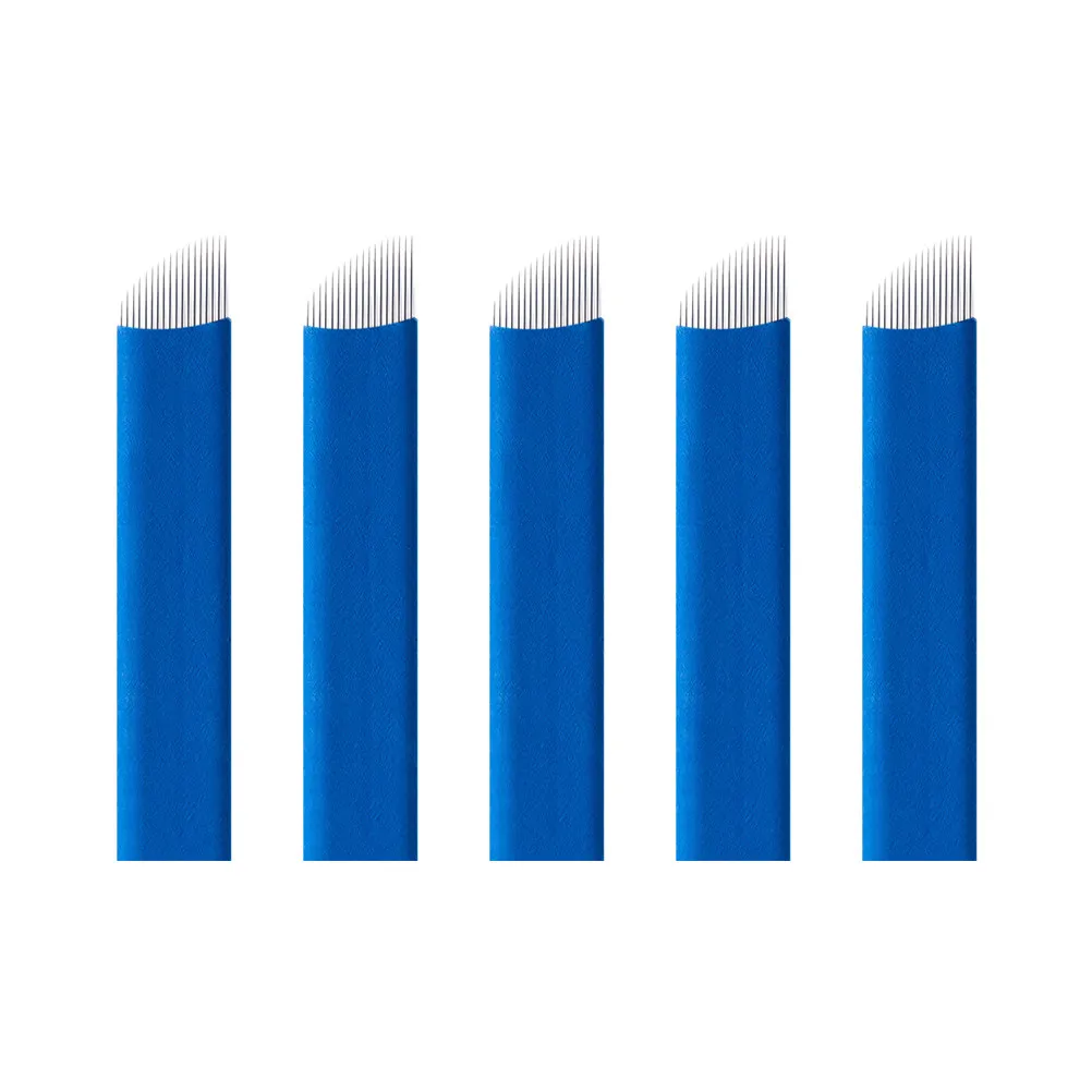 

30 шт. одноразовых профессиональных игл-лезвий из нержавеющей стали для микроблейдинга, портативные принадлежности для татуажа бровей