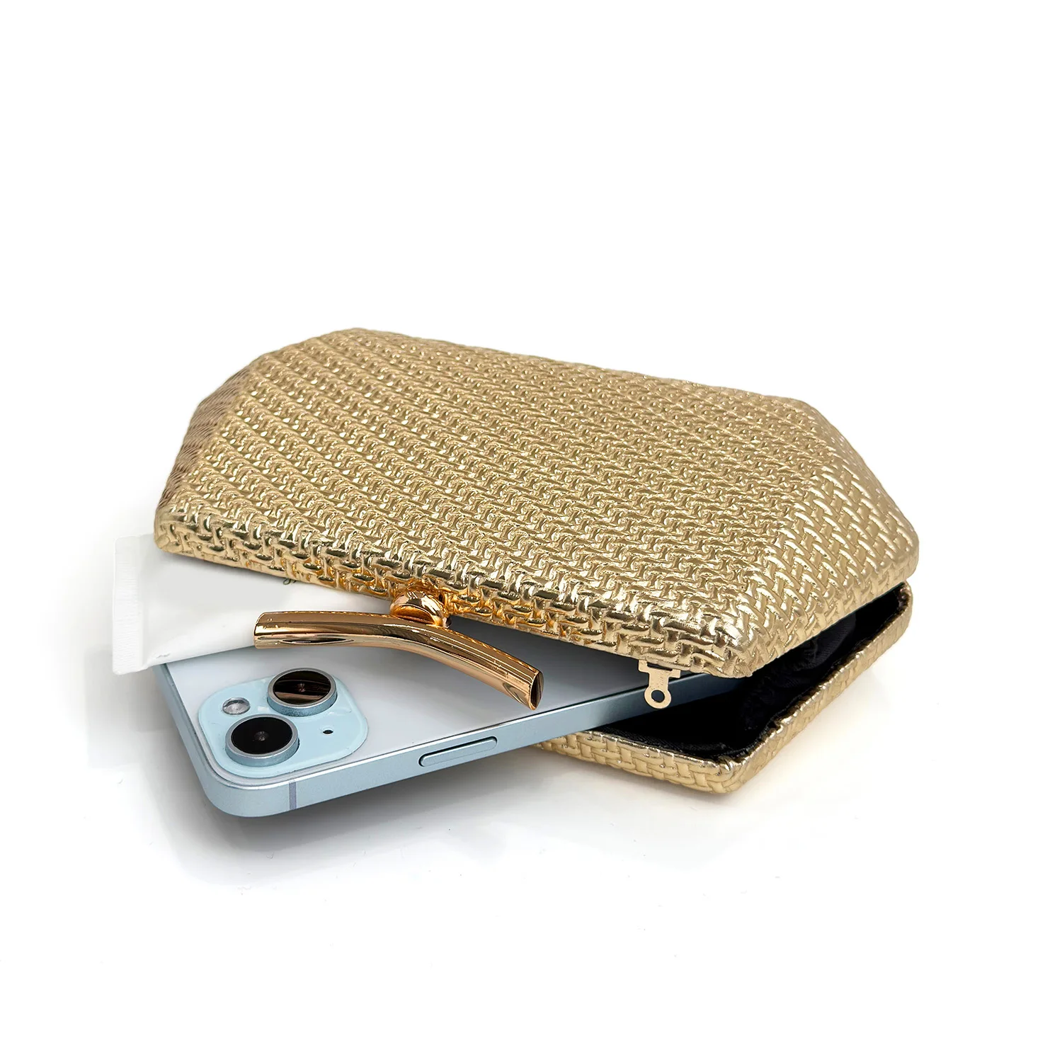 Stilvolle und elegante gewebte Abendclutch, luxuriöse Designer-Schultertasche mit Kette, minimalistische Damenhandtasche, Hochzeits-Abendclutch, Partytasche – Detail 16