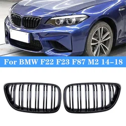 Per BMW serie 2 F22 F23 F87 M2 nero lucido paraurti anteriore auto griglia renale griglie Car Styling griglie da corsa accessorio 2014-2018