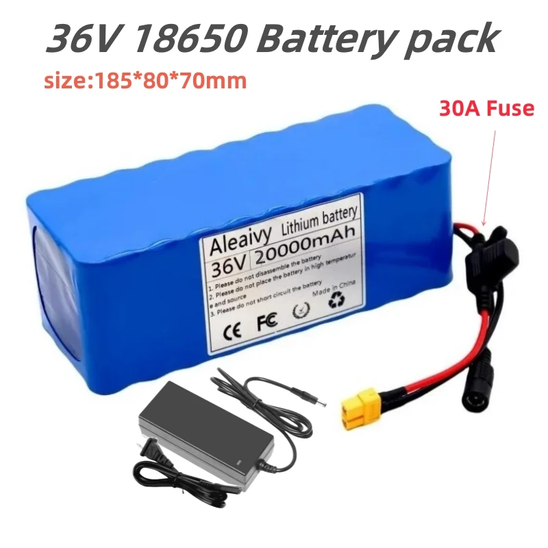 

36V Battery 20000mAh 10S4P Battery Pack 1000W High Power Battery 42V 14Ah Ebike Electric Bike Wiht BMS/30A Fuse + 42V 2A Charger