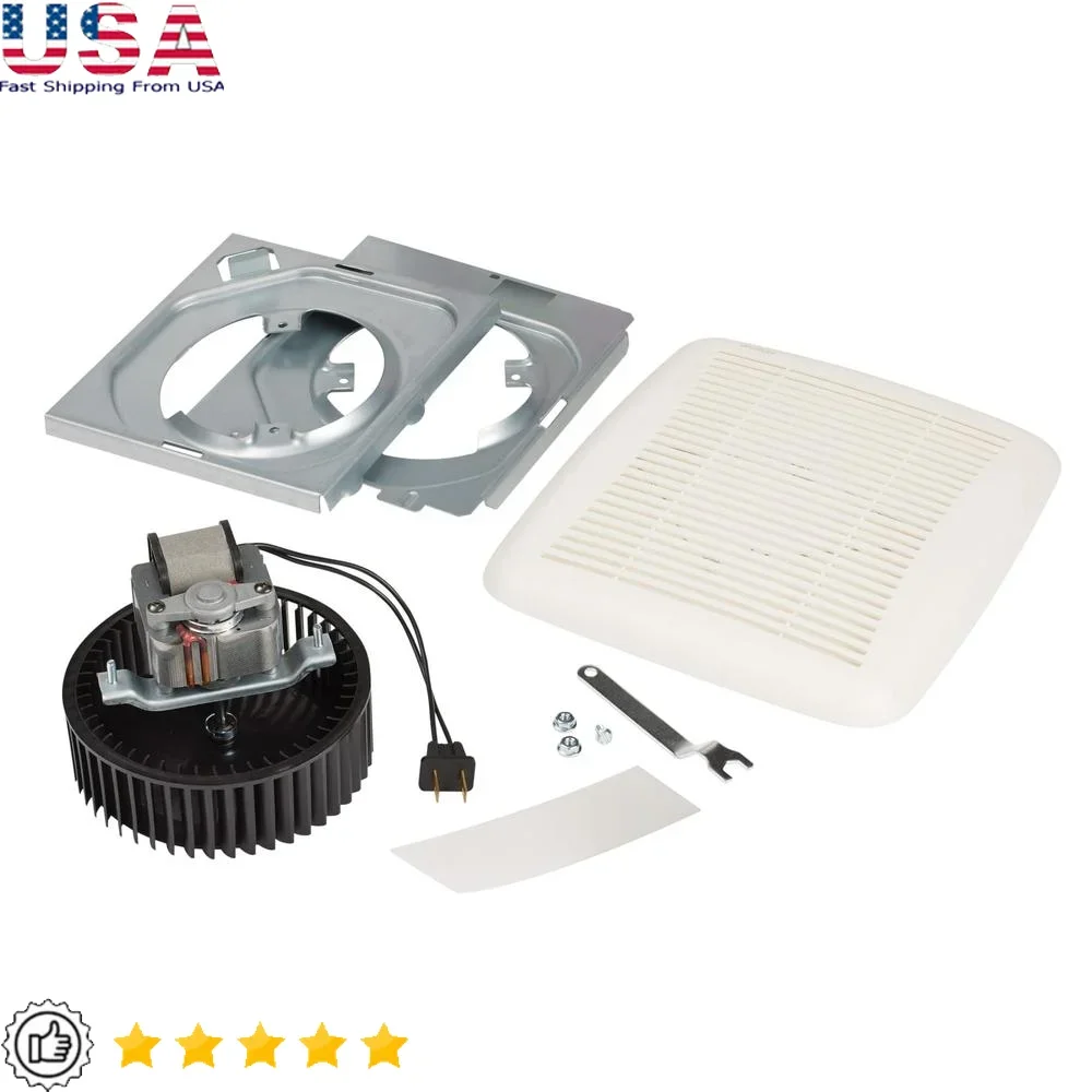 

Ультра-тихий сменный двигатель и крышка/решетка вентилятора для ванны, мощный 60-CFM Fresher Air, установка «сделай сам», универсальная посадка, надежная и