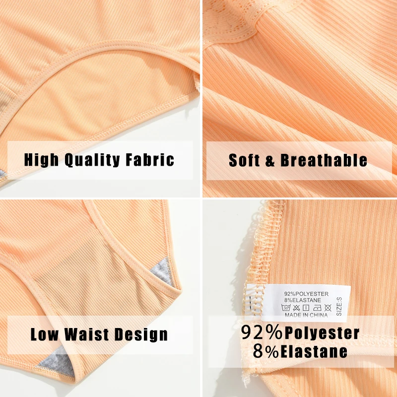 4 قطعة/المجموعة المرأة سلس مثير سراويل داخلية نسائية من الدانتيل بلون كبير الحجم الأم سراويل مريحة تنفس ملخصات مخطط الملابس الداخلية